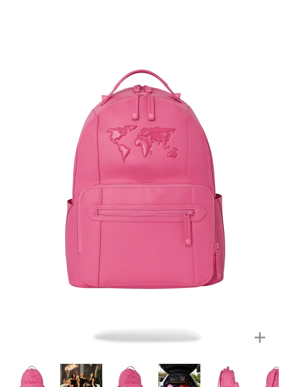 Sprayground Pink Embossed World Map Backpack (FIRM PRICE)